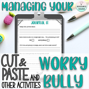 Preview of Tackle Your Worry Bully: Anxiety Based Cut & Paste Activities (No Prep)