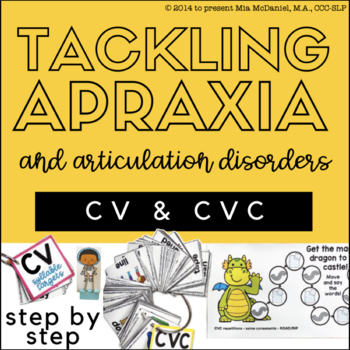Preview of Apraxia Step by Step Program CV & CVC Words and Carryover Activities