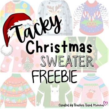 Tacky Christmas Sweater Color Sheets by Teacher Tired Momma | TPT