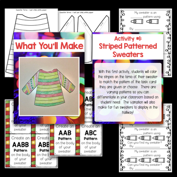 Tacky Christmas Sweater Patterning & Shapes Craftivity | TpT