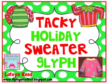 Preview of Tacky Holiday Sweater Glyph Christmas FREEBIE
