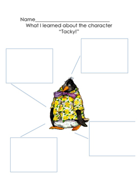 Tacky the Penguin- character recording sheet!