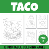 Taco Coloring Pages Pack 2