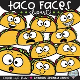 Taco Faces Clipart {taco clipart}