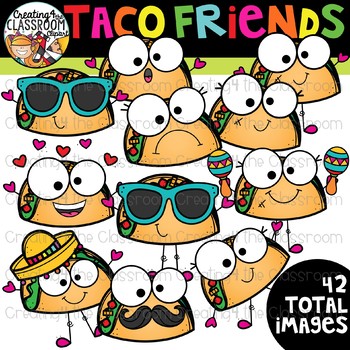 Preview of Taco Friends Clipart {Taco Clipart}
