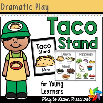 Preview of Taco Stand Dramatic Play Restaurant Pretend Play Printables for Preschool PreK