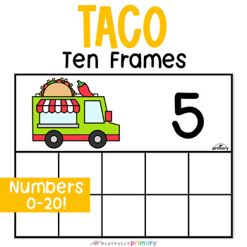 Preview of Taco Math Task Boxes, Teen Numbers Ten Frames, Cinco de Mayo Math Activities