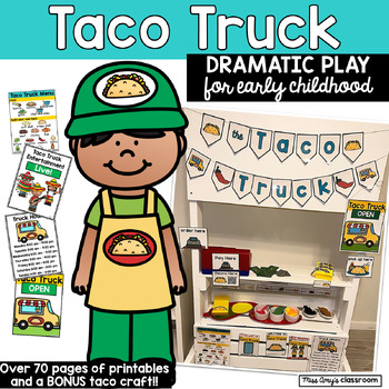 Preview of Taco Truck Dramatic Play Printables - Cinco de Mayo Pretend Play Taco Stand