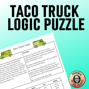 Preview of Taco Truck Logic Puzzle Brainteaser Critical Thinking