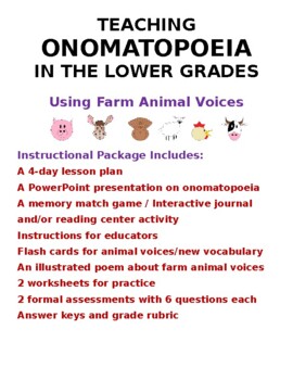 Preview of Teaching Onomatopoeia in Lower Grades Using Farm Animal Voices