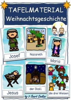 Preview of Tafelmaterial Weihnachtsgeschichte Deutsch German picture cards Religion Bibel