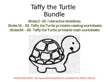 Preview of Taffy the Turtle BUNDLE: Reading, Math & Interactive Read-Along ALL IN ONE!