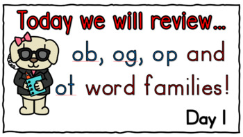 Preview of Tag Teaching - Unit 11 - Oo Word Families: ob, og, op, ot