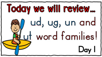 Preview of Tag Teaching - Unit 12 - Uu Word Families: ud, ug, un, ut