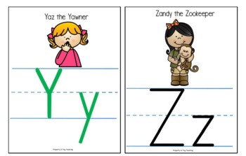 Preview of Tag Teaching Unit 7, Letters Yy and Zz