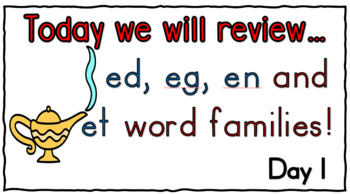 Preview of Tag Teaching - Unit 9 - Ee word families: ed, eg, en, et