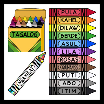 Preview of Crayons in Tagalog / Colors in Tagalog (High Resolution)