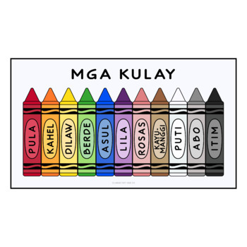 Crayons in Tagalog / Colors in Tagalog (High Resolution) | TPT