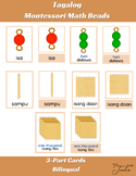 Tagalog Montessori Math Beads 3-Part Cards