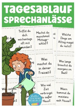 Preview of Tagesablauf Deutsch sprechen - cards for speaking German (conversation)
