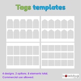 Tags templates. Clip art for commercial use. Tag templates