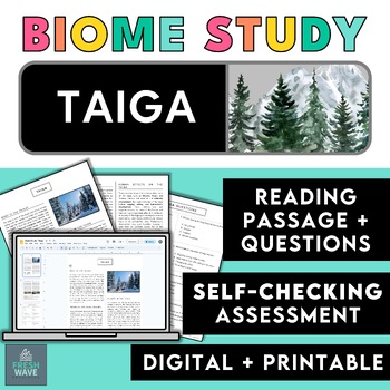 Preview of Taiga  |  Reading Passage + Question Set  |  Earth's Land Biomes  |  Science