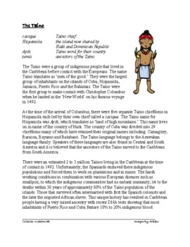 Preview of Taíno Cultural Reading on Indigenous Peoples of Caribbean (English Version)