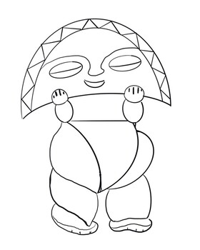 Preview of Taino Moon Goddess Coloring Sheet