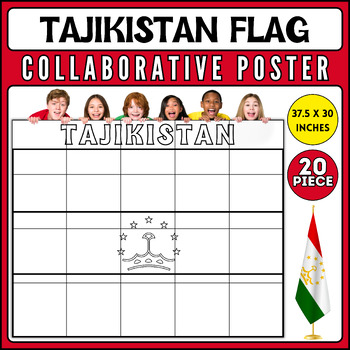 Preview of Tajikistan Flag Collaborative Poster | AAPI Heritage Month Bulletin Board Craft