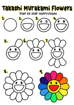 Takashi Murakami Flower activity- Art - step by step drawing