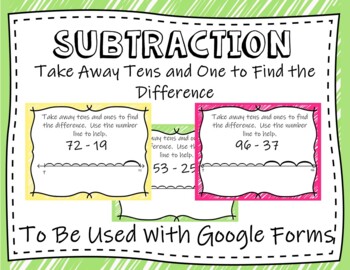 Preview of Take Away Tens and Ones to Find The Difference (Google Forms & Distant Learning)