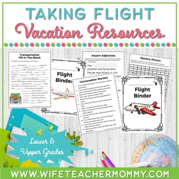 Preview of Take Flight Vacation Binder & Vacation Notebook | Lower and Upper Grades 