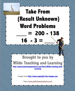 Preview of Math Word Problems - Take From (Result Unknown)