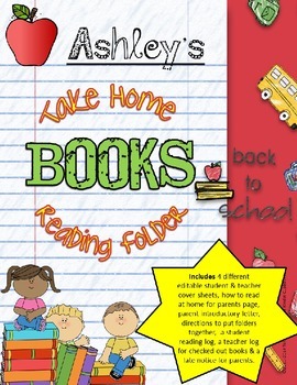 Preview of Take Home Books Reading Folders { customizable }