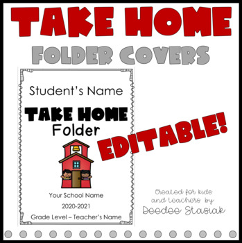 Preview of Take Home Folder Covers (Editable)