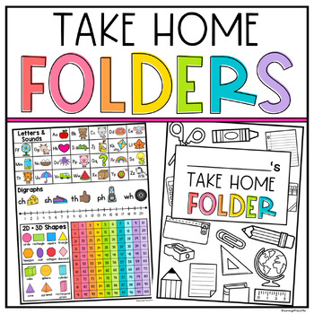 Preview of Take Home Folder Covers, Labels & Math and Literacy Sheets | Homework Helper