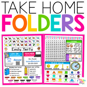 Preview of Take Home Folder Covers and Labels with Homework Helpers