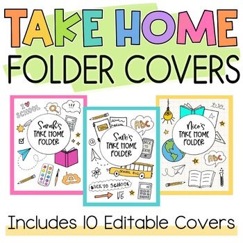 Preview of Take Home Folder Covers for Back to School
