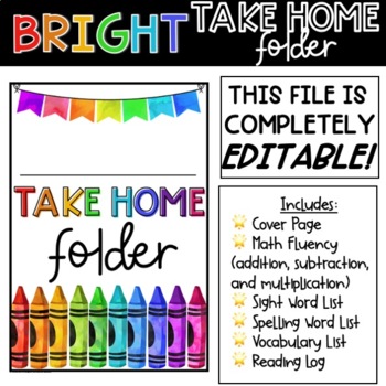 Preview of Editable Take Home Folder