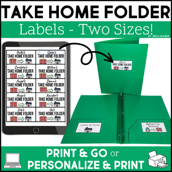 Preview of Take Home Folder Labels: Labels for Take Home Folders and Stay in School Folders