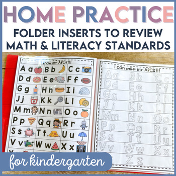 Preview of Take Home Folder for Kindergarten Summer Practice Math and Literacy Review