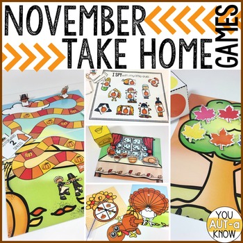 Preview of Take Home Games NOVEMBER Edition; 5 Games for Home or School Use