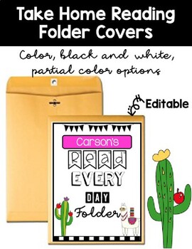 Preview of Cactus and Llama Take Home Reading Folder Cover