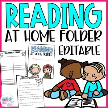 Preview of Reading at Home Folders EDITABLE Distance Learning