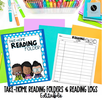 Preview of Take-Home Reading Folders and Reading Logs- Editable