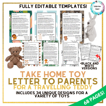 Preview of Take Home Toy Travelling Teddy Bear EDITABLE Letter Home to Parents- EYLF, PreK