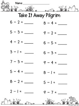 Take It Away Pilgrim - A Math & Literacy Thanksgiving Freebie by Leslie
