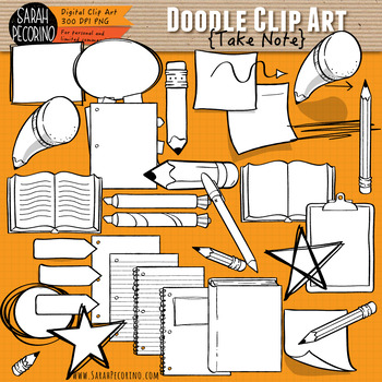 Preview of Take Note Doodle Clip Art Collection