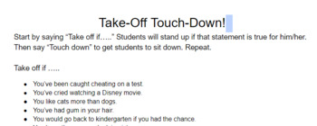 take off touch down team building activity by ms ds classroom tpt take off touch down team building activity