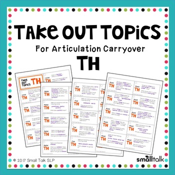 Preview of Take Out Topics for Articulation Carryover - TH